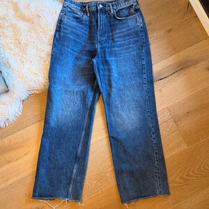 All Saints High Rise Wise Leg Blue Jeans